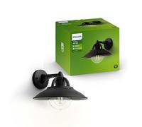 PHILIPS LED, Applique Murale Extérieure Cormorant, Noir | Applique Murale Jardin, Ampoule LED E27 non incluse, IP44 Résiste aux intempéries, Aluminium, forme descendante