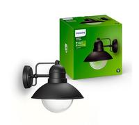PHILIPS LED, Applique Murale Extérieure Hoverfly, Pack de 1, Noir | Applique Murale LED, Ampoule E27 non incluse, Blanc Chaud, IP44 Résiste aux intempéries, Design Lanterne Moderne
