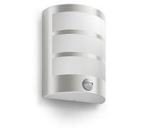 PHILIPS LED, Applique Murale LED Python +Détecteur, 700lm, Inox | Applique Extérieure, LED Intégrée Blanc Chaud 2700K, IP44 Résiste aux intempéries, 6W, Avec Détecteur de mouvement Infrarouge