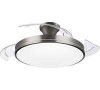 Philips LED Atlas Ventilateur de plafond 28 W, 35 W (Ø x H) 490 mm x 418 mm nickel avec éclairage, minuteur