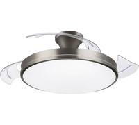 Philips LED Atlas Ventilateur de plafond 28 W, 35 W (Ø x H) 490 mm x 418 mm nickel avec éclairage, minuteur