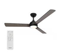 Philips Ventilateur de plafond Civx LED 132cm 3 pales 2500 lm 3 nuances Télécommande Noir/Bois foncé