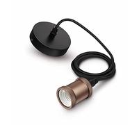 Philips Cordon pour suspension Vintage – Noir, douille rose gold mat, E27, IP20, L.2 m