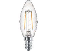 Philips LED Filament Bougie 2W = 25W E14 clair torsadé 250lm blanc chaud 2700K