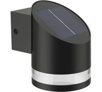 Philips Vynce, Applique murale solaire d'extérieur, ronde, 1,5 W, 2700 K, noire, IP44 résistante aux intempéries