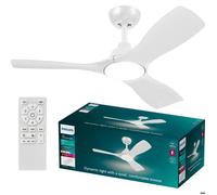 Philips Ventilateur de plafond LED Olas 30 W Ø1070 x H310 mm blanc avec télécommande, variable