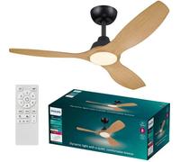 Philips LED Olas Ventilateur de plafond 30 W (Ø x H) 1320 mm x 310 mm noir avec télécommande, variable