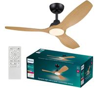 Philips LED Olas Ventilateur de plafond 30 W (Ø x H) 1320 mm x 310 mm noir avec télécommande, variable