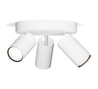 Philips LED, Plafonnier LED Idris avec 3 Spots orientable, Blanc | Éclairage sur support rond, Idéal Salle de Bain, Ampoules GU10 non incluses, IP44 Résiste à l'eau, Têtes de Spot orientable