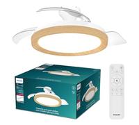Philips Ventilateur de plafond Bliss – pales rétractables, Ø106 cm, bois, LED, télécommande
