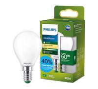 Philips LED UltraEfficient Ampoule Dépolie P45, Petit Culot Edison E14, Classe Énergétique A, 806 lm, Équivalent 60W, Blanc Chaud (2700K), EyeComfort, 50 000 Heures, 1 Pack
