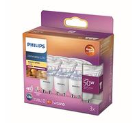 Philips LED WarmGlow Spot Dimmable 3-Pack GU10 36D 3,8W 345lm 2700K 230V, Économe en énergie, Lumière réglable, Idéal pour Salon et Cuisine
