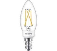Philips Lighting 77215400 LED EEC E) E14 en forme de bougie 5 W, 2.5 W, 1 W = 40 W, 18 W, 9 W blanc chaud (Ø x L) 3.5 cm x 10.6 cm à intensité blanc G