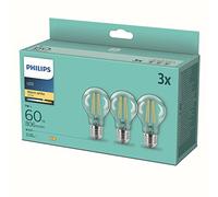 Philips LED 77777700 LED CEE E (A - G) E27 7 W = 60 W blanc chaud (Ø x L) 6 cm x 10.4 cm 3 pc(s)