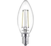 Philips ampoule LED Flamme E14 25W Blanc Chaud Dépolie, Verre, Lot de 2