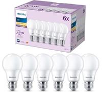 Philips Ampoules LED 929003540256 E27 40W Blanc chaud Pack de 6