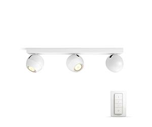 Philips Lighting Hue White Ambiance BUCKRAM Spot barre tube 3x5.5W - Blanc (télécommande incluse), compatible Bluetooth 915005918601