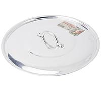Philips Lighting Pentole Agnelli FAMA2932 Flat Lid with Handle, Rim and Bridge, Heavy Type in BLTF Aluminum, Polished Silver, 32 cm