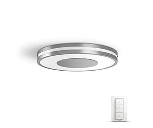 Philips Lighting White Ambiance BEING Plafonnier 32W - Aluminium (télécommande incluse), compatible Bluetooth