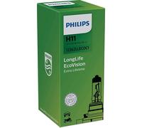 Philips Longlife Ecovision H11 Halogène 55W 12V Ampoules pour Auto Ampoules