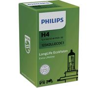 Philips Longlife Ecovision H4 Halogène 60/55W 12V Ampoules pour Auto Ampoules