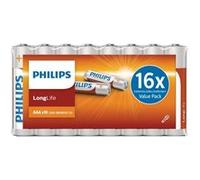 Philips Piles alcalines AAA LongLife RO3 Micro 1,5 V – Paquet de 16