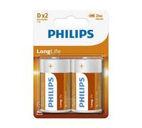 Philips LongLife R20L2B Piles R20 D - Lot de 2