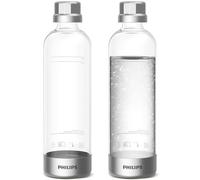 PHILIPS Lot de 2 bouteilles gazéifiantes réutilisables en PET compatibles avec les machines à eau gazéifiée, 1 l