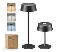 Philips lot de 2 Lampe de Table Sans Fil, Bureau LED Portable pour Extérieur, Alimentée par Batterie Rechargeable, 2 Hauteurs Réglables, Contrôle Tactile et 3 Couleurs avec Gradation Continue