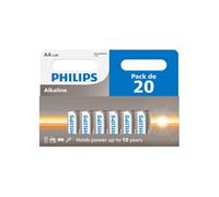 Lot de 20 piles Philips AA LR6 1 pack de 10+10