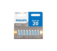 Philips Piles AAA LR03 Alcalines 1,5V – Lot de 20 (pack 10+10)