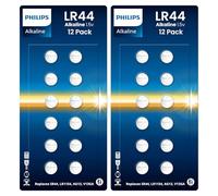 PHILIPS Lot de 24 piles bouton LR44 - Remplace les piles bouton AG13 A76 L1154f 357 303 SR44 AG13 LR41 - Piles bouton ultra alcalines de 1,5 V, parfaites pour thermomètres, lasers, montres, appareils