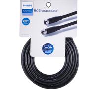 PHILIPS Lot de 4 câbles coaxiaux RG6 à double blindage, 7,6 m, idéal pour