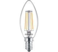 Philips Lot de 4 lampes LED E14 40W 2700K Filament forme flamme