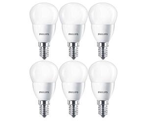 Philips Lot de 6 ampoules LED E14 à vis Edison Mini Globe 5,5 W (40 W) - Blanc chaud - Blanc chaud - Blanc chaud - E14 - 5,5 W - 230 V