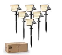 Philips Lot de 6 Projecteurs Spots Lampes Solaires d'Extérieur Étanches, 28 LED 3000K, Éclairage Paysager pour Jardin, Allée et Pelouse, Fonction Crépuscule à l'Aube