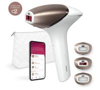 Philips Lumea série 9000, Épilateur à lumière pulsée, alternative à l'épilation laser, technologie SenseIQ, 3 accessoires pour corps, visage et zones de précision, usage avec ou sans fil, BRI955/00