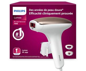 Philips Lumea série 7000, Épilateur à lumière pulsée, alternative à l'épilation laser, avec tondeuse-stylo Satin Compact, 2 embouts pour le corps et le visage, modèle BRI921/00