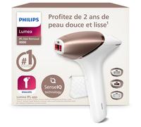 Philips Lumea série 9000, Épilateur à lumière pulsée, alternative à l'épilation laser, technologie SenseIQ, 3 accessoires pour corps, visage et zones de précision, usage avec ou sans fil, BRI955/00