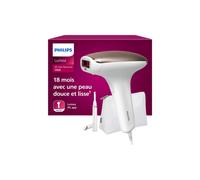 Philips Lumea Series 7000 BRI921/00 Épilateur à lumière pulsée avec capteur de teinte de peau, flashs rapides, embouts corps et visage, épilation semi définitive à domicile