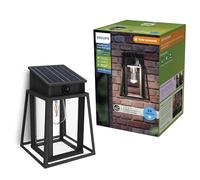 Philips Lysin Applique murale solaire d’extérieur UltraEfficient, Ampoule solaire remplaçable, Détecteur de mouvement, 4000 K, Noire