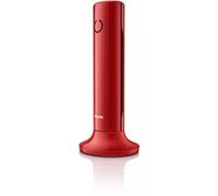 Philips M4501R/34 - Téléphone Fixe sans Fil, écran 1,6'', écran LCD, rétroéclairage, Haut-Parleur intégré, Mains Libres, HQ- Sound, Mince et Compact - Rouge (Compatible: ES, IT, FR)