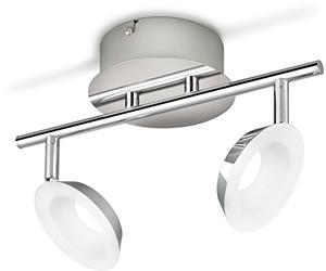 Philips Mackinaw Plafonnier LED orientable pour plafond et mur 2 points de lumière LED intégré Couleur aluminium