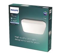 Philips Mauve, Plafonnier LED 17 W, Carré, Blanc Froid 4000K, Blanc