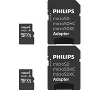 Philips MicroSDXC 2-Pack 64GB Class 10 UHS-I U1 incl. Adapter
