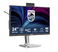 Philips Moniteur 24B2U4301H 24 Pouce 120Hz IPS Dalle, 4ms GtG, Ajustable en Hauteur, Webcam, Haut-parleurs, USB Hub(1920x1080 HDMI 1x 1.4 DP 1x 1.4) Gris Anthracite
