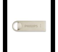 Philips Moon Edition - Clé USB 128 Go USB Type-A 2.0 - Lecture 20 Mo/s, Écriture 10 Mo/s - Corps Aluminium Argent, Dimensions 17x37x5 mm