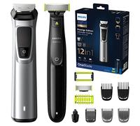 Philips Multigroom Série 9000, Tondeuse Multi-styles 12-en-1 avec OneBlade pour Visage, Cheveux et Corps avec Technologie DualCut (Modèle MG9710/90)