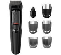 Philips MULTIGROOM Series 3000 MG3720-15, Noir, Rectangle, Acier inoxydable, Barbe, Oreille, Sourcil, Moustache, Nez, 60 min