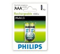 Philips Multilife R03B2A80 - Batterie 2 x AAA - NiMH - (rechargeables) - 800 mAh